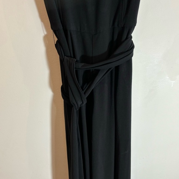 LAUREN RALPH LAUREN Sz 6 Slinky Jersey Knit Crew Neck Pockets Wide Leg Jumpsuit - Picture 4 of 13